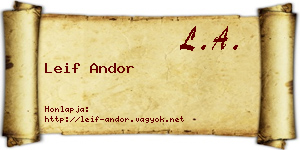 Leif Andor névjegykártya